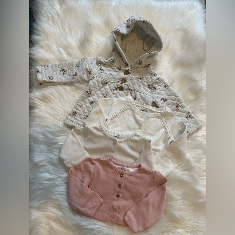 🎉or 5️⃣ for $40🎉Carters 4 bundle Floral Hooded Jacket and Cardigan Set